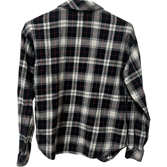 Vans Black Red Plaid Flannel Button Up Long Sleeve Shirt Size Small - Picture 3 of 12